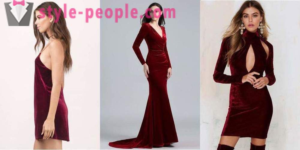 Velvet haljina: foto šik stilova