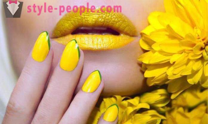Žuta manikura: Foto Dizajn