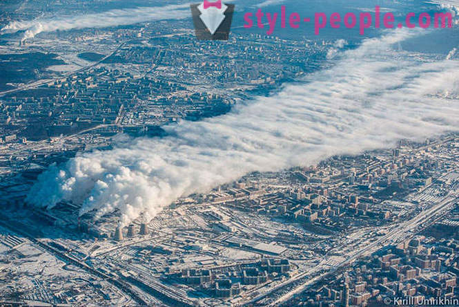 Zima Moskva Pogled iz ptičje perspektive