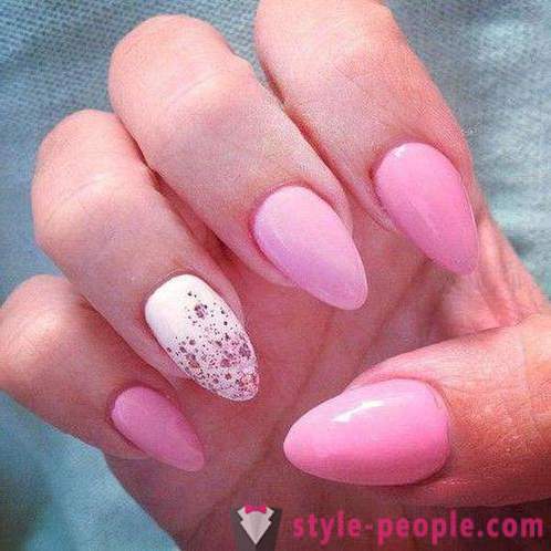 Pink manikura s bijelom: dizajn ideje