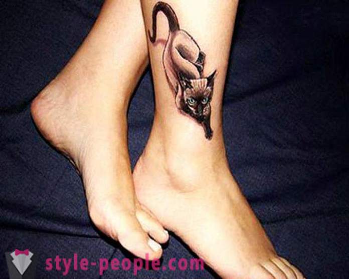 Tetovaža na nozi je mačka: fotografija, vrijednost