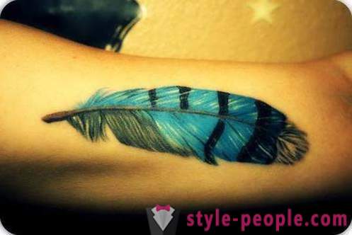 „Pero” tetovaža. Značenje uzorak za muškarce i žene. Izbor boja
